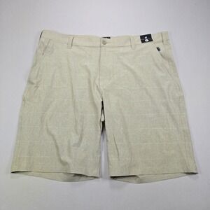 Ripzone Hybrid Shorts‎ Stretch Quick Dry Micro Stripe Khaki Tan Mens 42